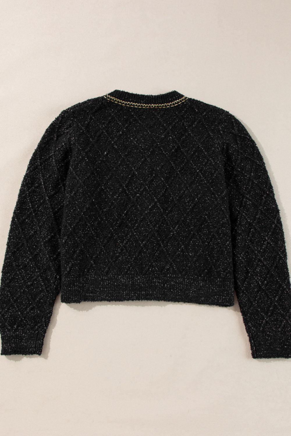 Round Neck Button Up Long Sleeve Cardigan-Angel Casuals