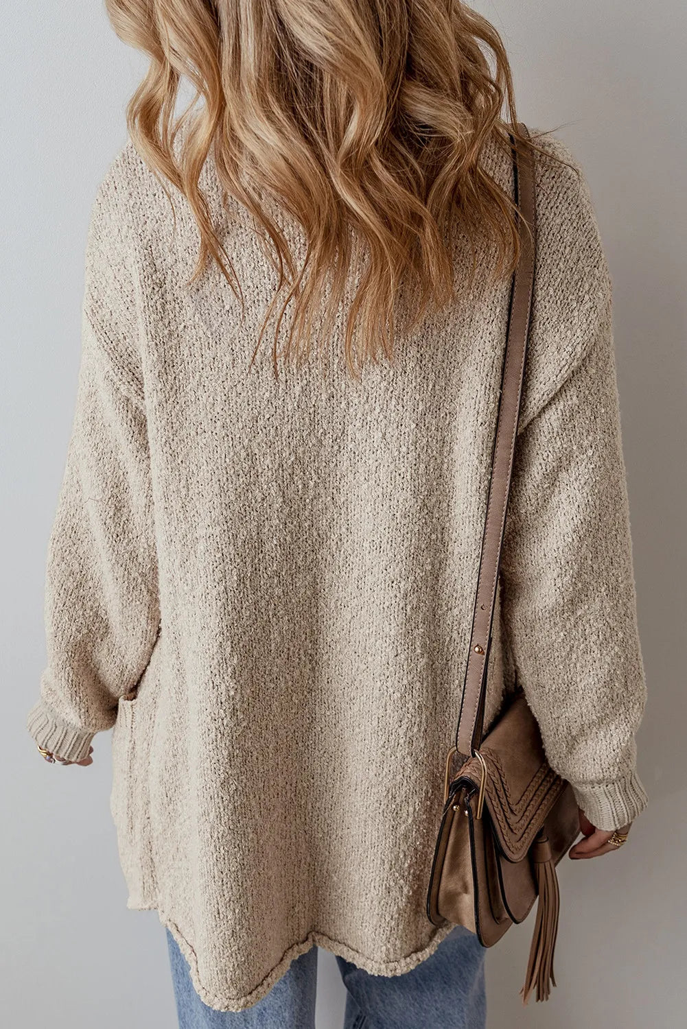 Pocketed Button Up Long Sleeve Cardigan-Angel Casuals