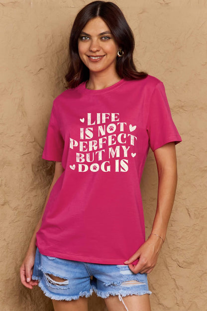 Simply Love Full Size Dog Slogan Graphic Cotton T-Shirt-Angel Casuals