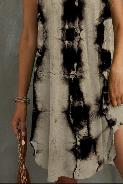 Tie-Dye Grecian Neck Dress-Angel Casuals