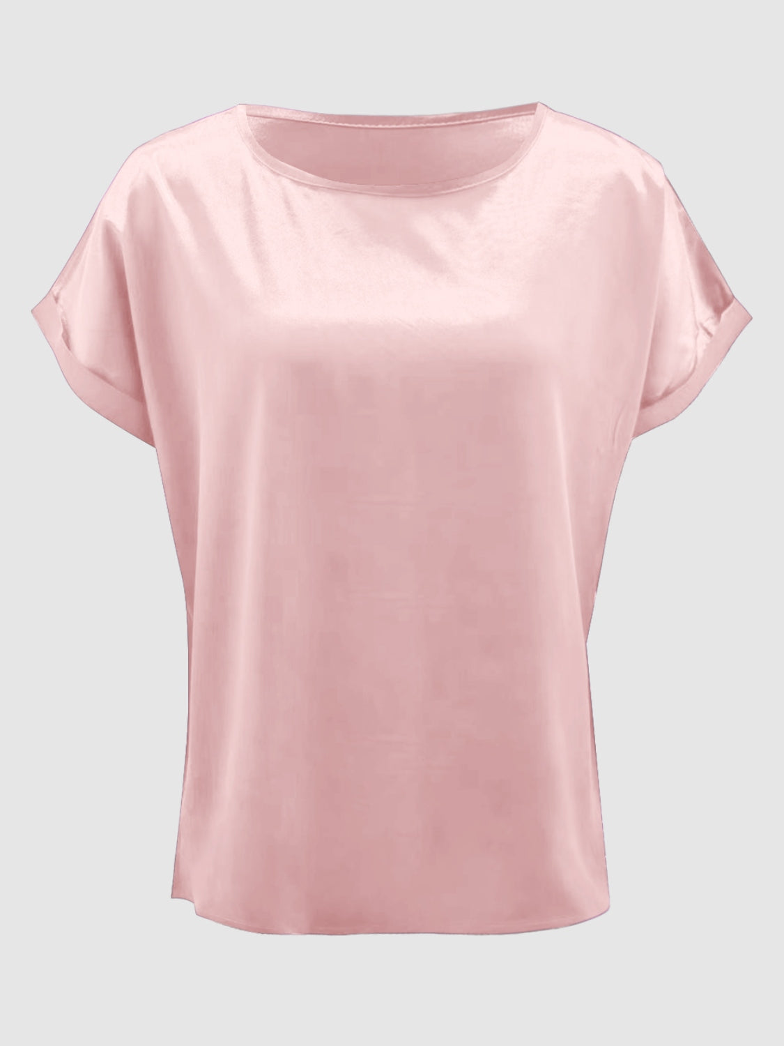 Round Neck Short Sleeve T-Shirt-Angel Casuals