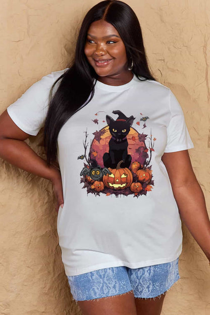 Simply Love Full Size Halloween Theme Graphic T-Shirt-Angel Casuals