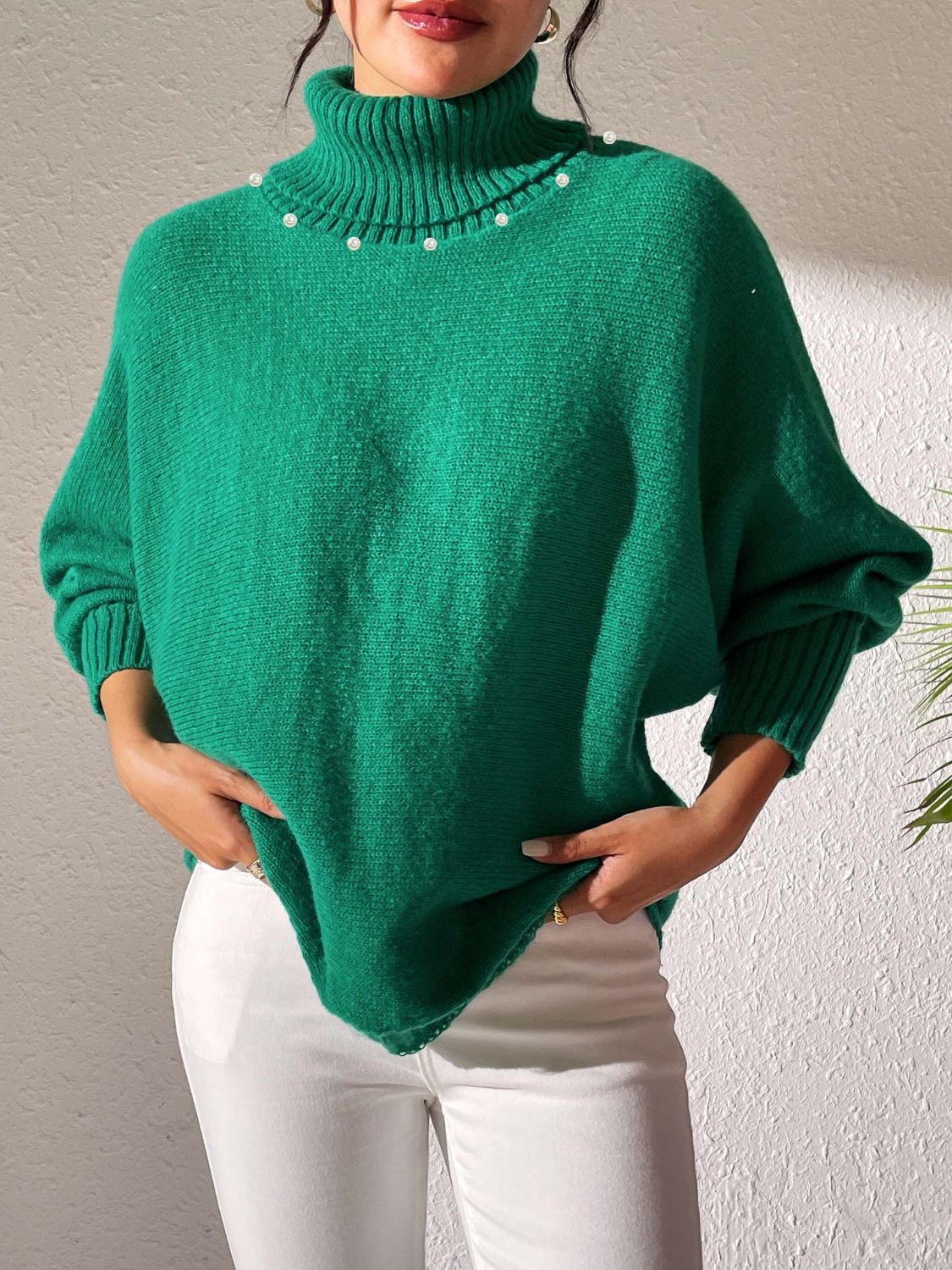 Turtleneck Long Sleeve Sweater-Angel Casuals