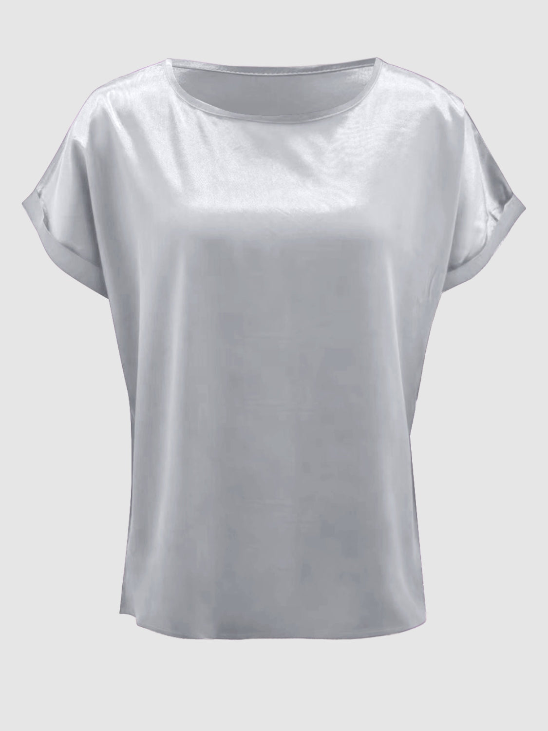 Round Neck Short Sleeve T-Shirt-Angel Casuals