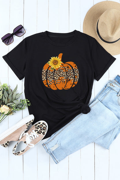 Floral Pumpkin Graphic Tee-Angel Casuals