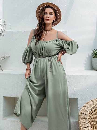 Spaghetti Strap Wide Leg Jumpsuit-Angel Casuals