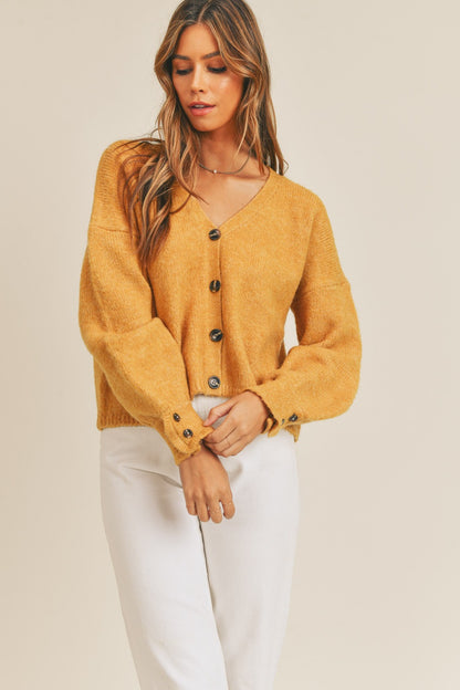 MABLE Long Sleeve Button Down Sweater Cardigan-Angel Casuals