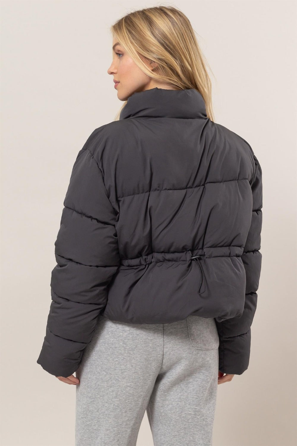 HYFVE Quilted Back Drawstring Puffer Jacket-Angel Casuals