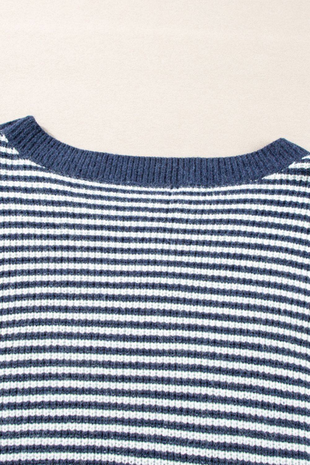 Striped Boat Neck Long Sleeve Sweater-Angel Casuals