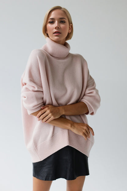 Basic Bae Turtleneck Dropped Shoulder Long Sleeve Sweater-Angel Casuals