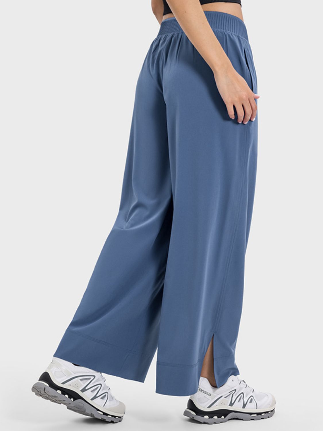 Slit Wide Leg Active Pants-Angel Casuals