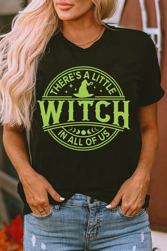 Graphic Round Neck Short Sleeve T-Shirt-Angel Casuals