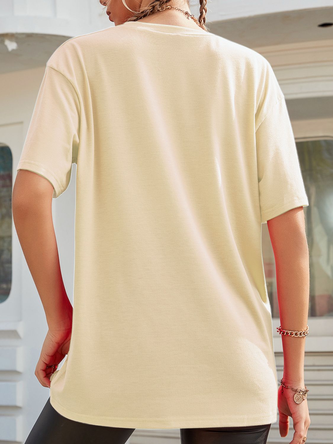 Graphic Round Neck Half Sleeve T-Shirt-Angel Casuals