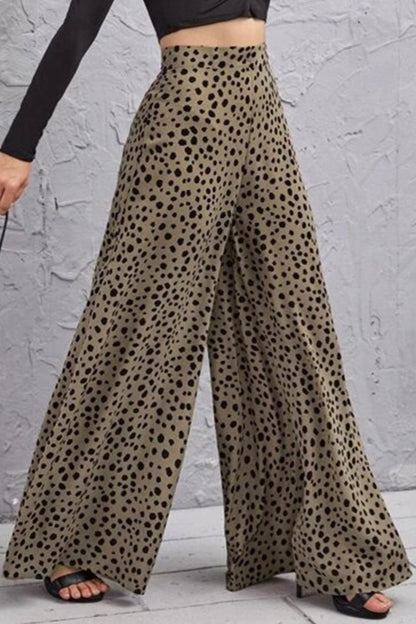 Animal Print High-Rise Culottes-Angel Casuals