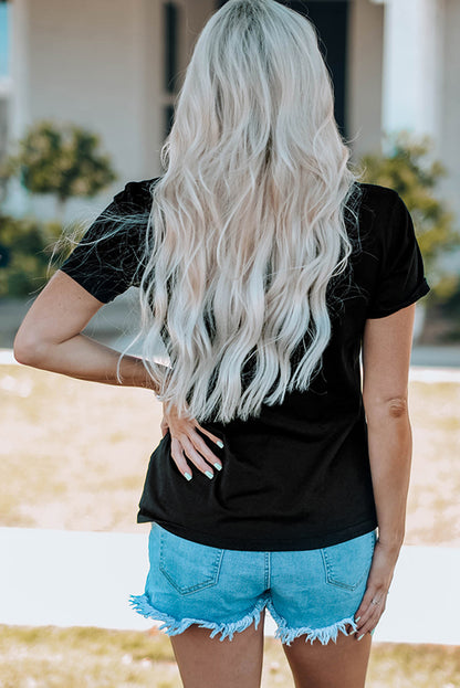 Lobster Print Round Neck Short Sleeve T-Shirt-Angel Casuals