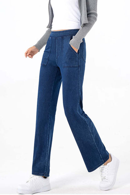 Pocketed Long Jeans-Angel Casuals