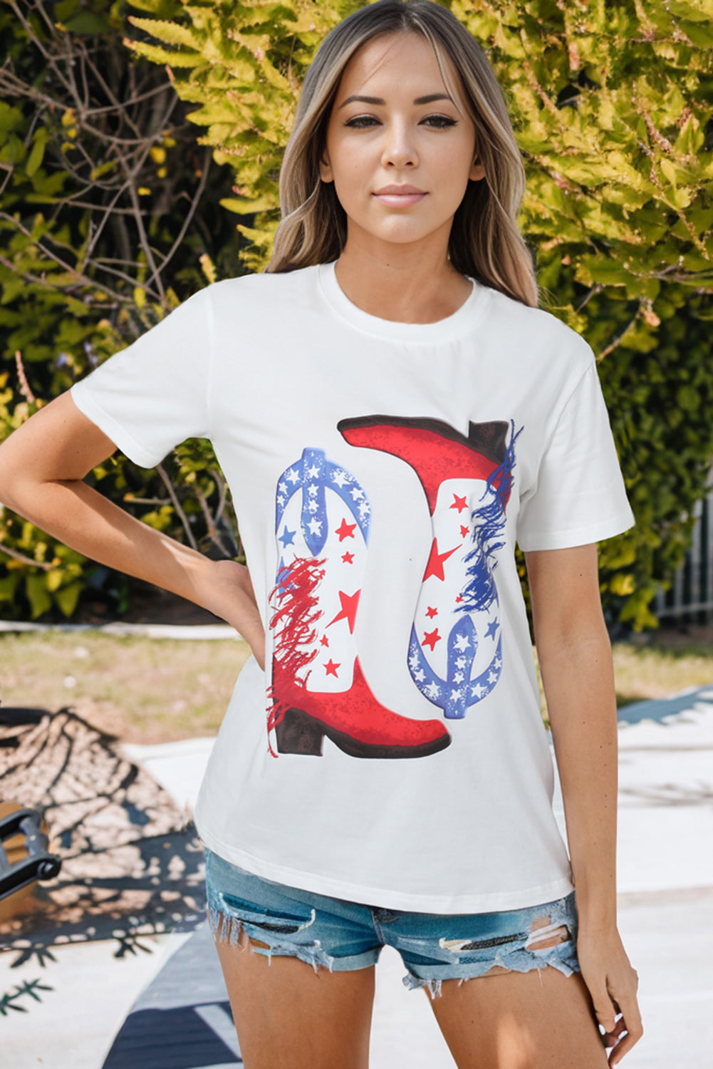 Star Cowboy Boots Graphic Tee-Angel Casuals