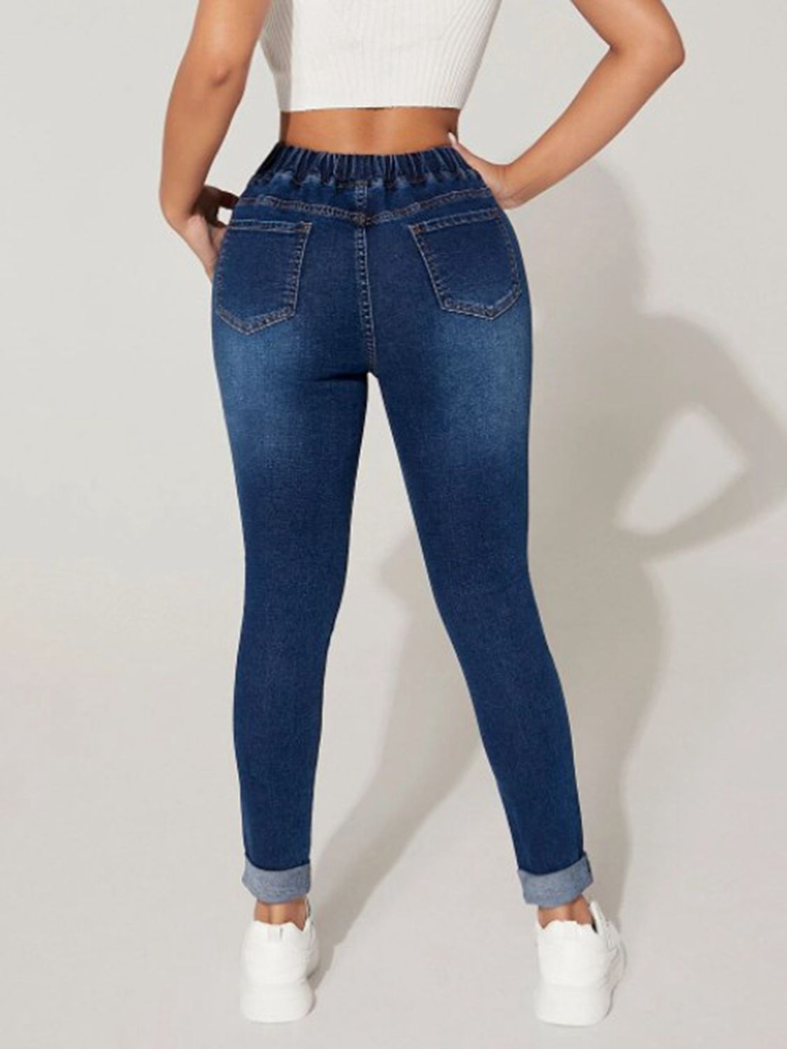 Drawstring Cropped Jeans-Angel Casuals