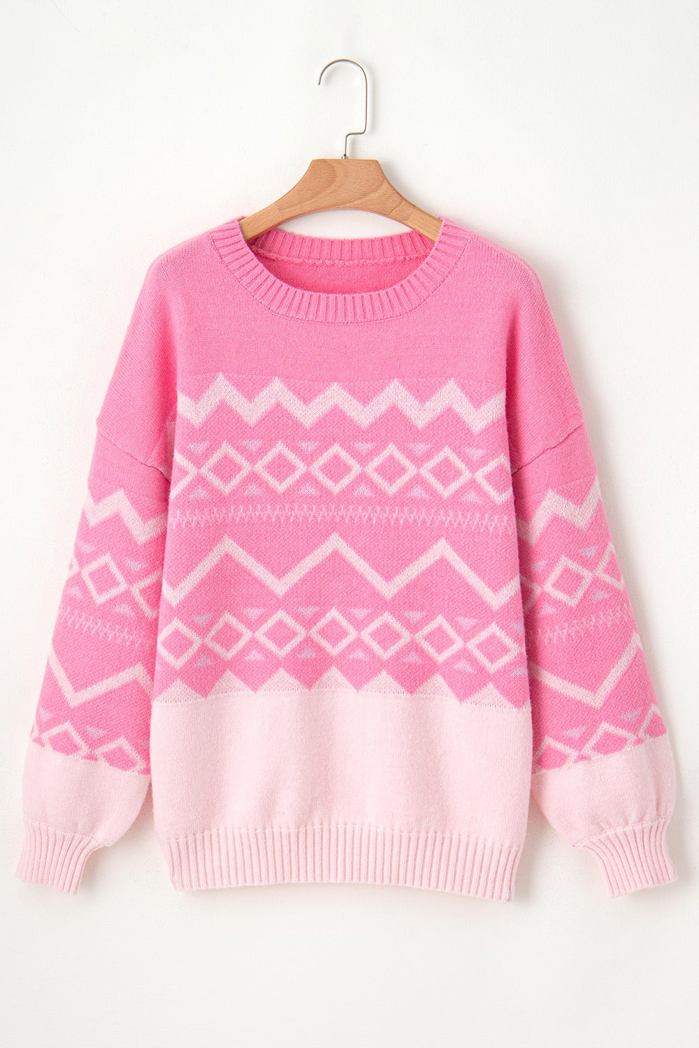 Round Neck Long Sleeve Sweater-Angel Casuals