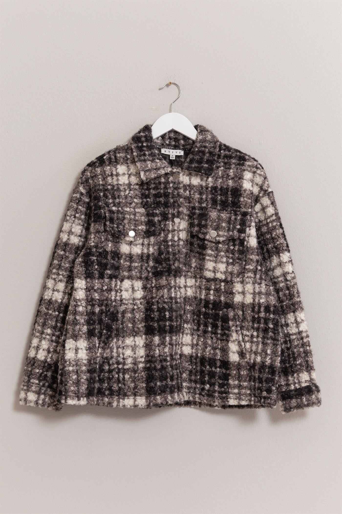 HYFVE Plaid Button Up Boucle Jacket-Angel Casuals