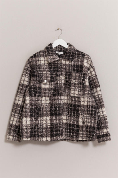 HYFVE Plaid Button Up Boucle Jacket-Angel Casuals