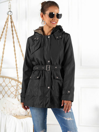 Ivy Lane Full Size Hooded Jacket with Detachable Liner (Three-Way Wear)-Angel Casuals