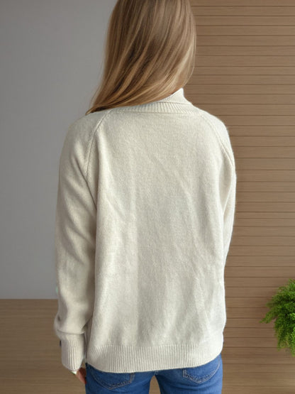 Solid Color Turtleneck Long Sleeve Sweater-Angel Casuals