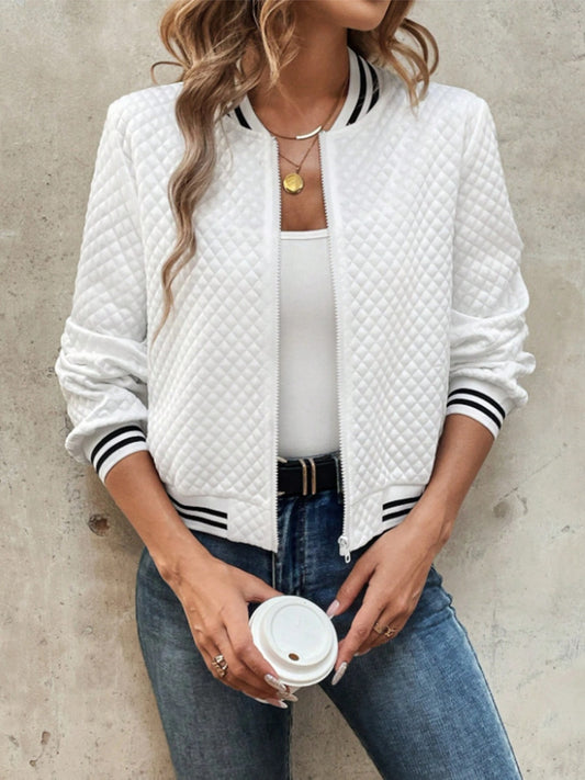 Zip Up Long Sleeve Jacket-Angel Casuals