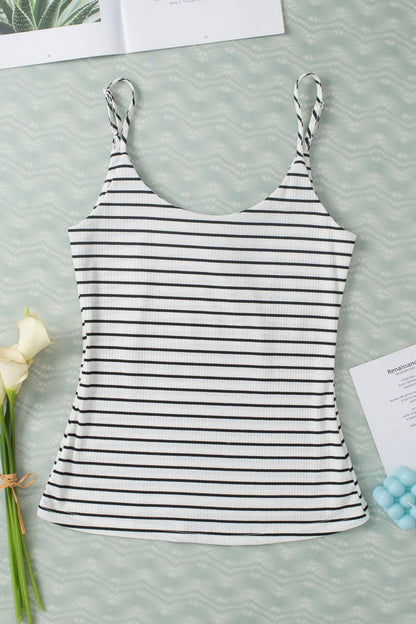 Striped Scoop Neck Cami-Angel Casuals