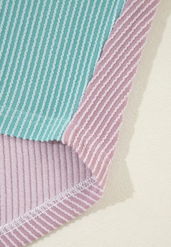 Color Block Corded Button Up Shacket-Angel Casuals