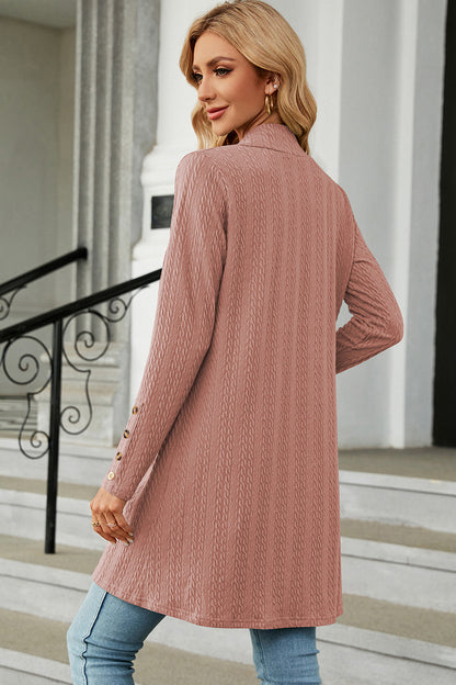 Open Front Long Sleeve Cardigan-Angel Casuals