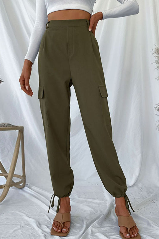 Drawstring Ankle Cargo Pants-Angel Casuals