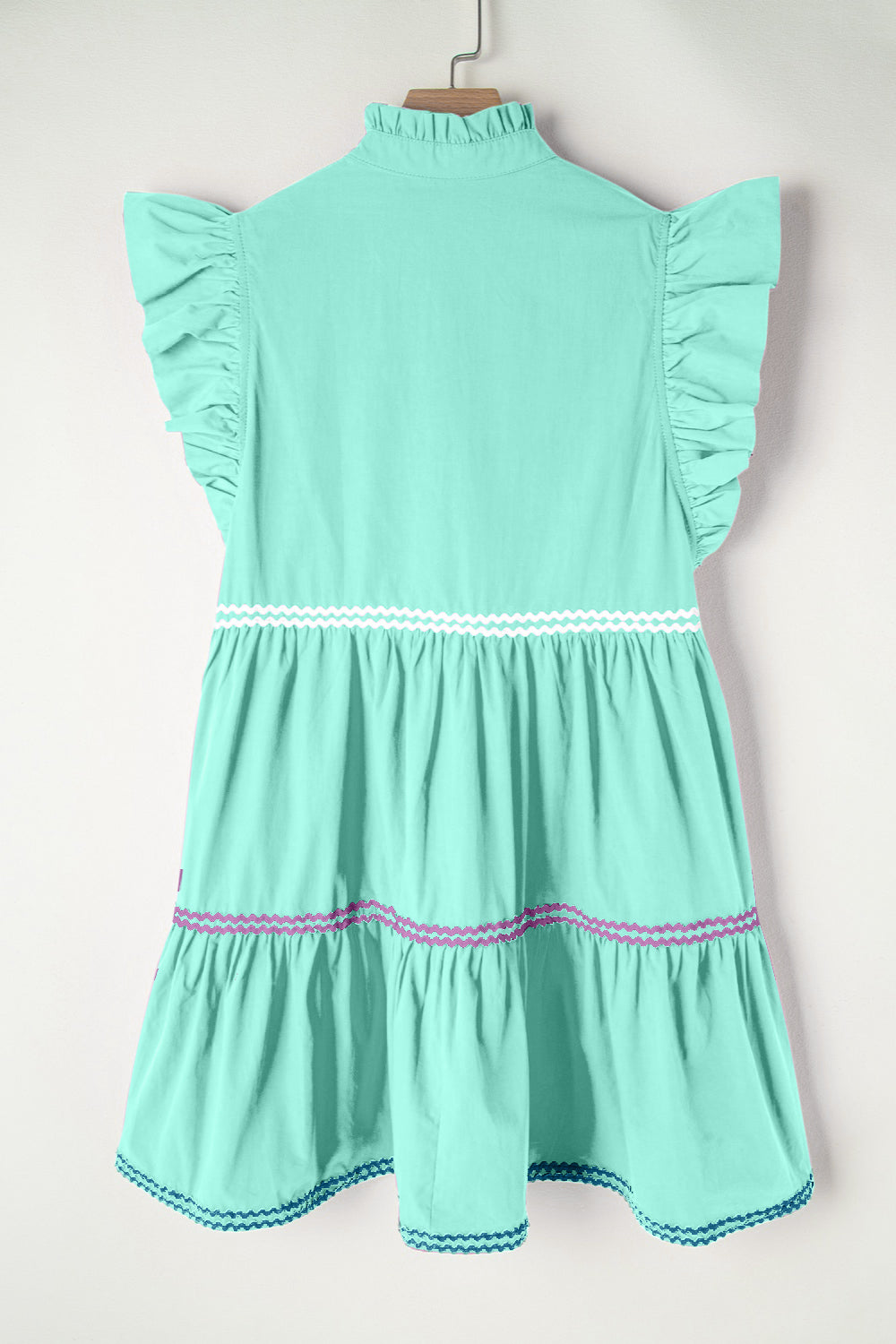 Ruffled Notched Cap Sleeve Mini Dress-Angel Casuals