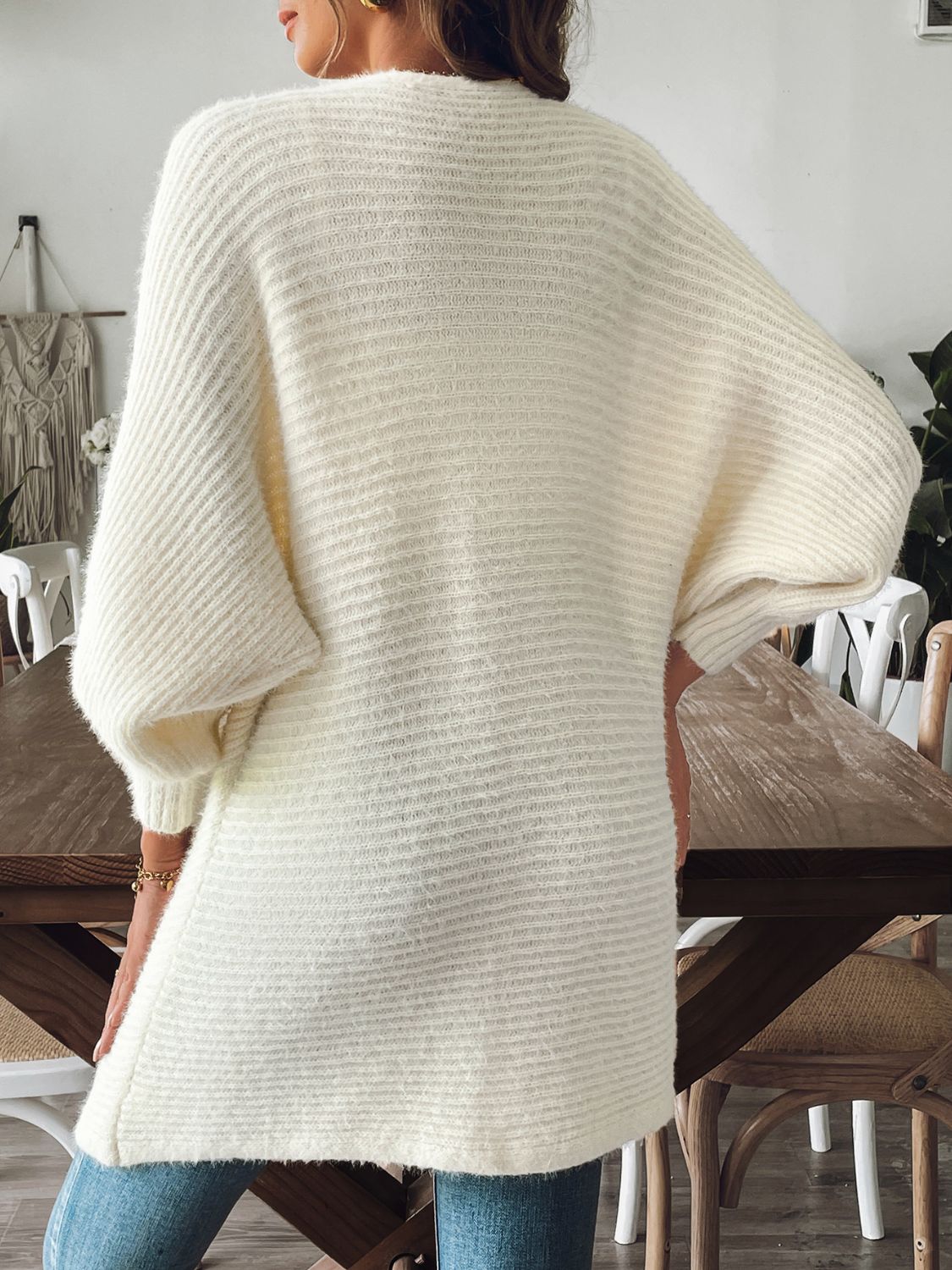 Open Front Long Sleeve Cardigan-Angel Casuals