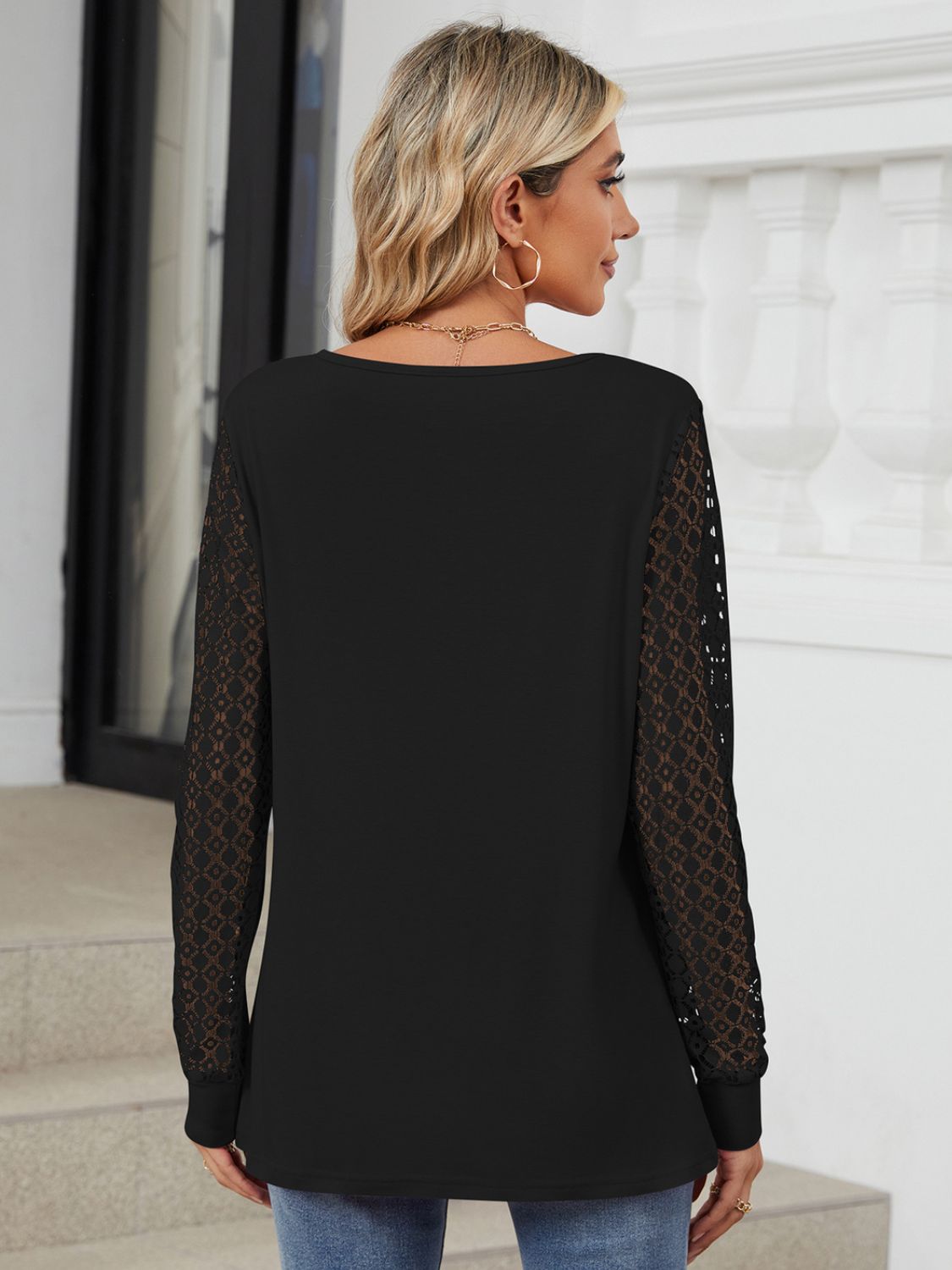Cutout Round Neck Long Sleeve T-Shirt-Angel Casuals