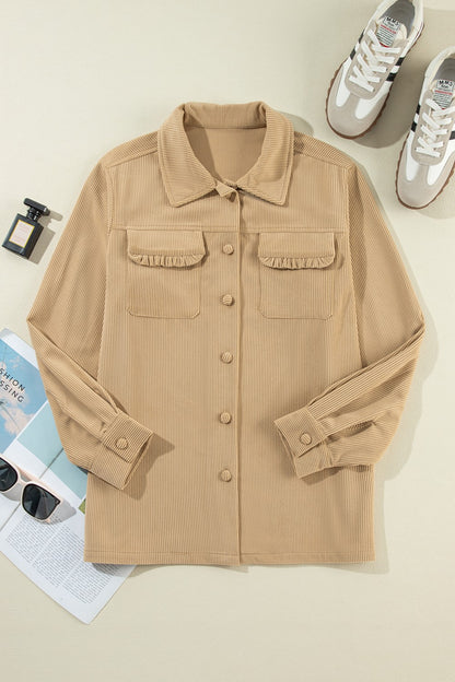 Button Up Long Sleeve Jacket-Angel Casuals