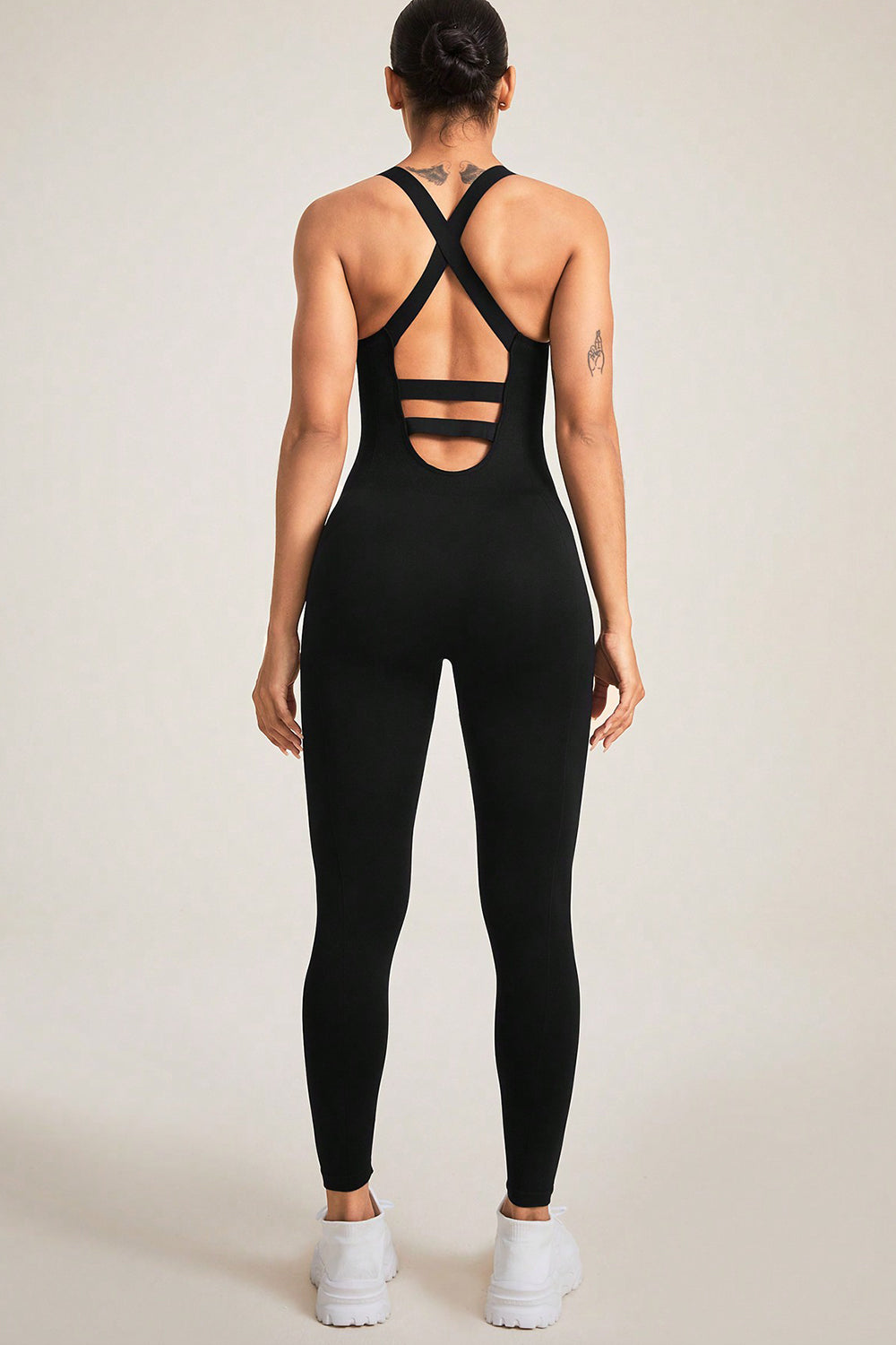 Crisscross Wide Strap Jumpsuit-Angel Casuals