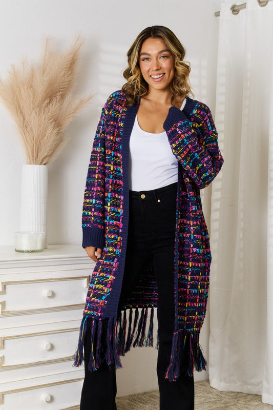 Angel Wings Fringe Hem Open Front Cardigan-Angel Casuals