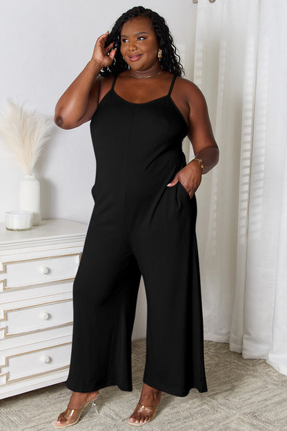 Basic Bae Full Size Spaghetti Strap V-Neck Jumpsuit-Angel Casuals