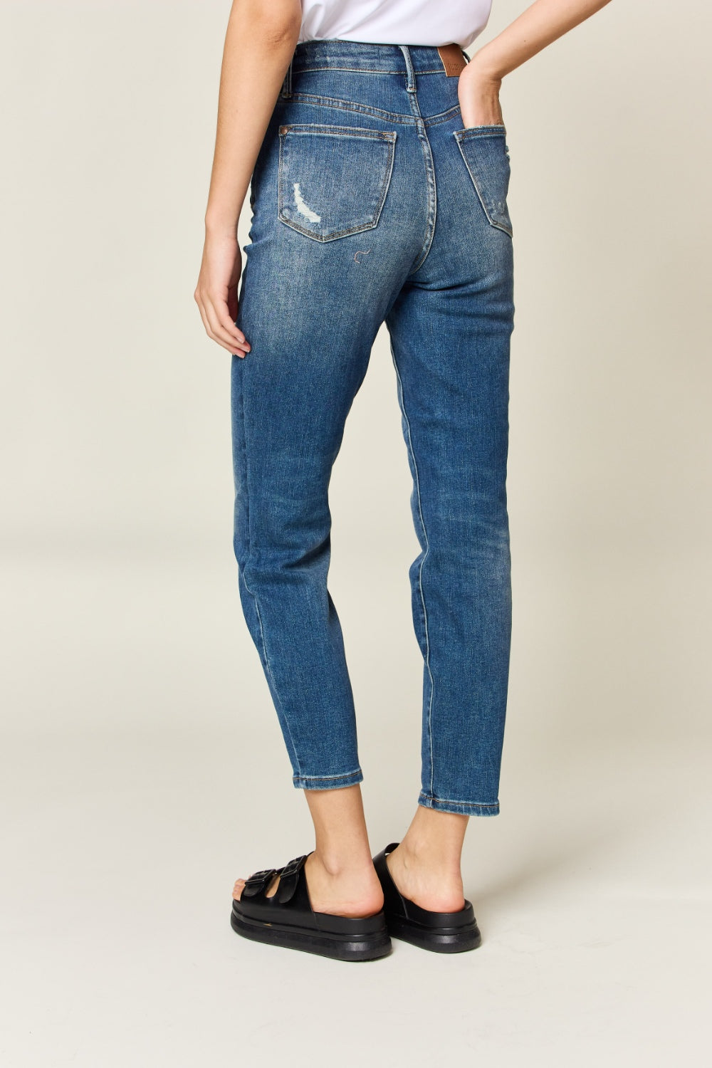 Judy Blue Full Size Tummy Control High Waist Slim Jeans-Angel Casuals