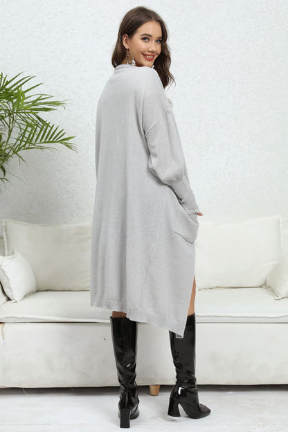 Open Front Dropped Shoulder Cardigan-Angel Casuals