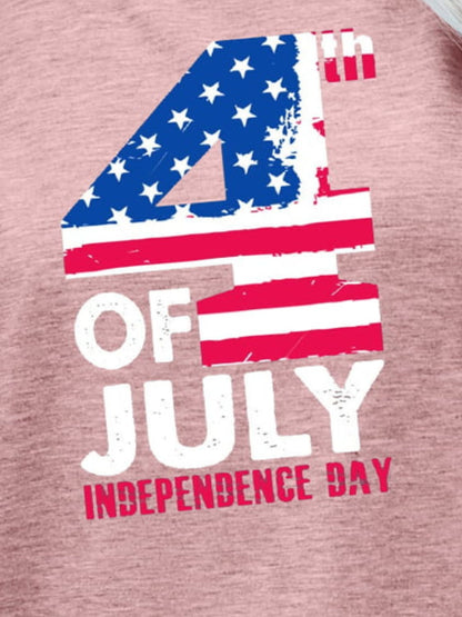 4th OF JULY INDEPENDENCE DAY Graphic Tee-Angel Casuals