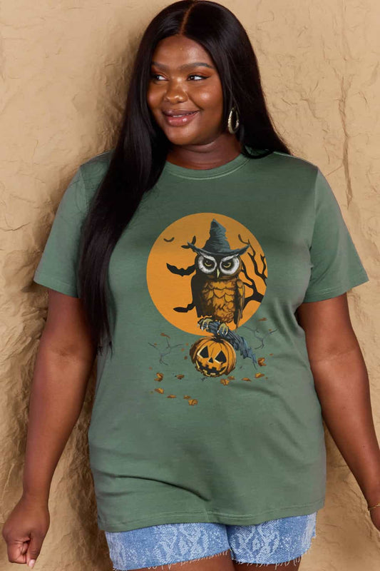 Simply Love Full Size Holloween Theme Graphic Cotton T-Shirt-Angel Casuals