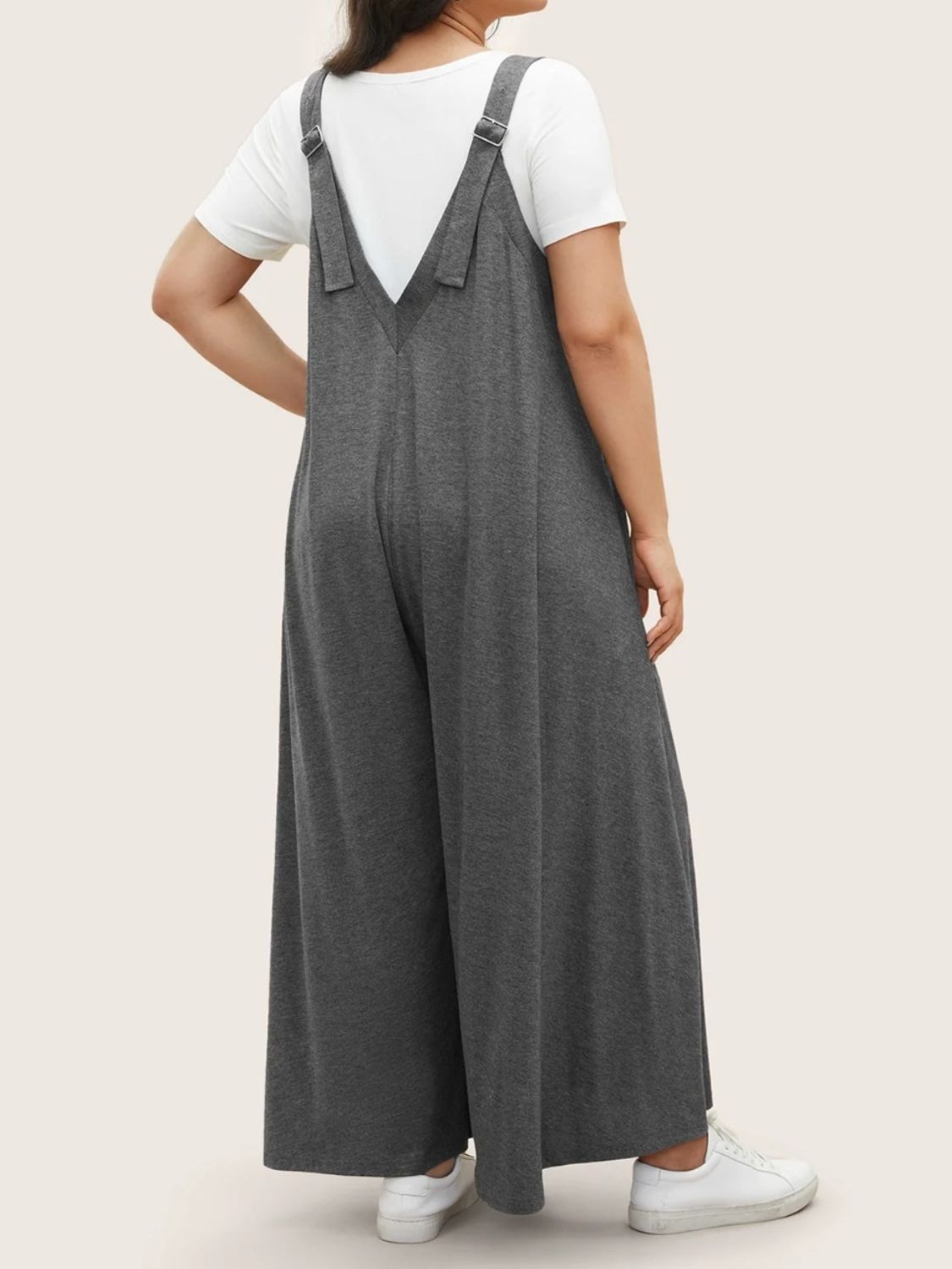 Full Size Pocketed Wide Leg Overalls-Angel Casuals