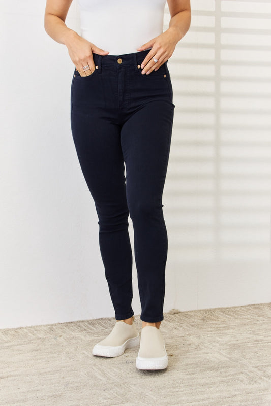 Judy Blue Full Size Garment Dyed Tummy Control Skinny Jeans-Angel Casuals