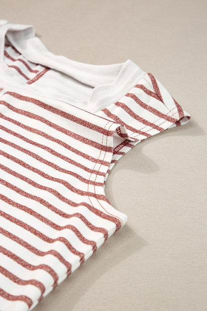 Striped Round Neck Tank-Angel Casuals