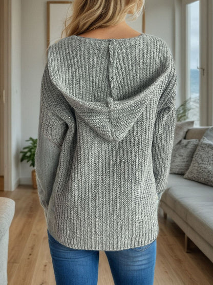 Sequin Detail Long Sleeve Hooded Cardigan-Angel Casuals