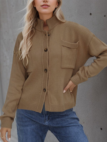 Button Up Long Sleeve Cardigan-Angel Casuals