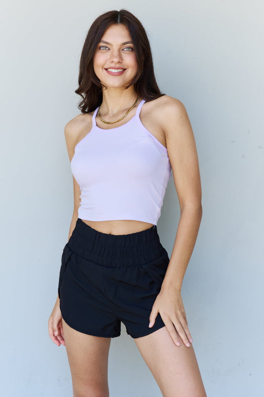 Ninexis Everyday Staple Soft Modal Short Strap Ribbed Tank Top in Lavender-Angel Casuals