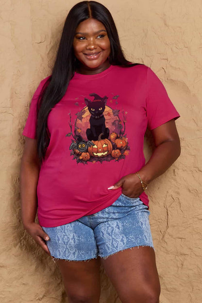 Simply Love Full Size Halloween Theme Graphic T-Shirt-Angel Casuals